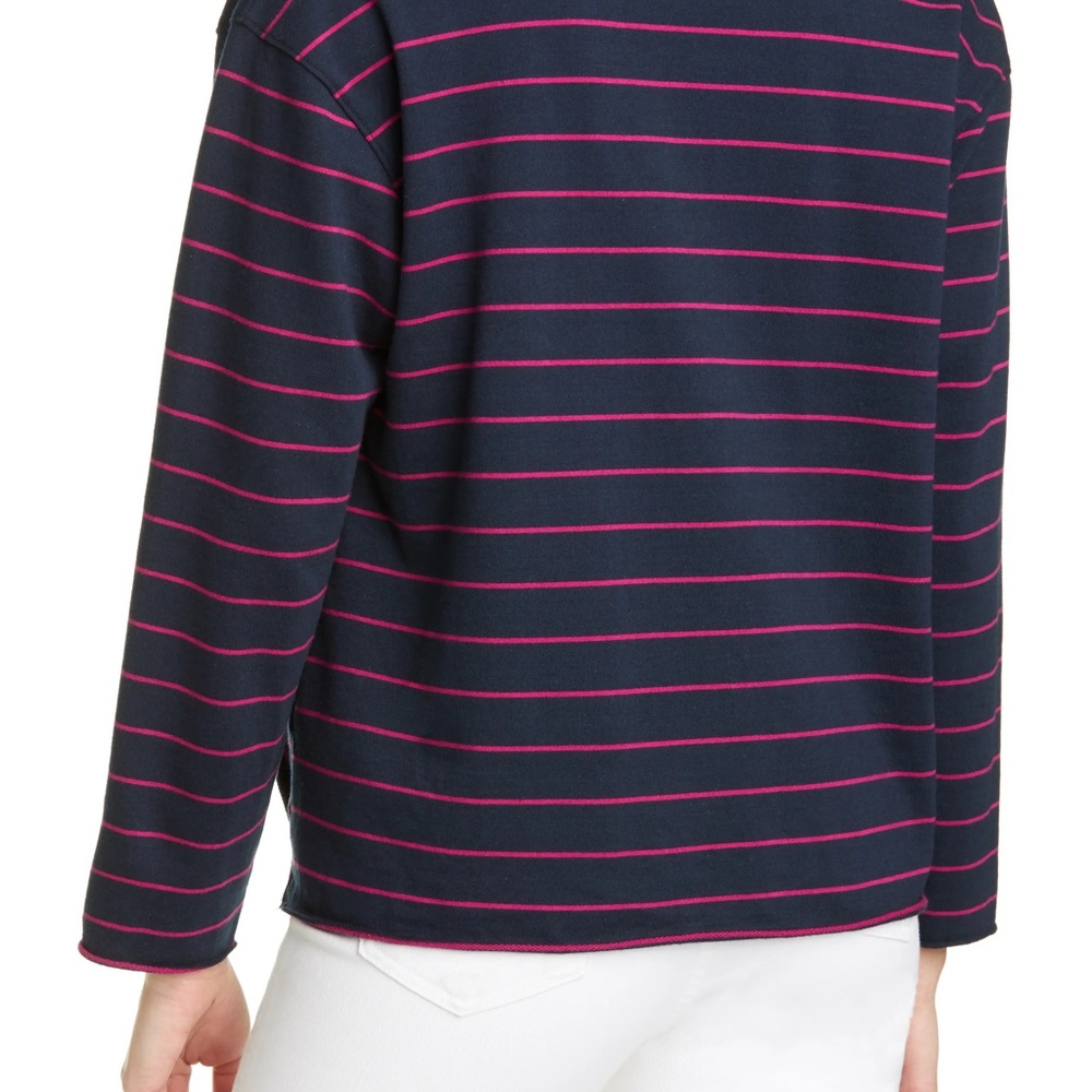 Frank & Eileen Tee Lab Blue Stripe Henley NWOT